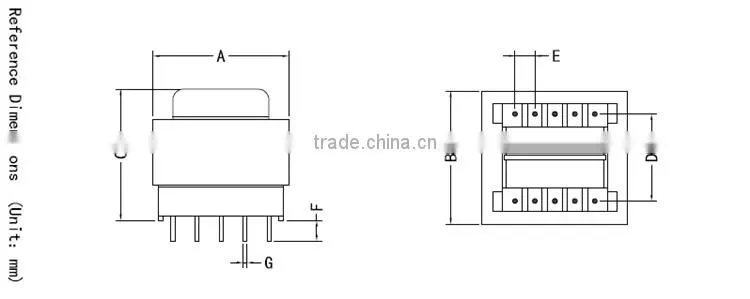 Ei pcb mounting voltage transformer