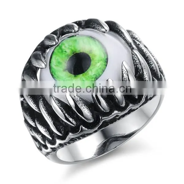 Exaggerated Personality Eye Titanium Steel Rings