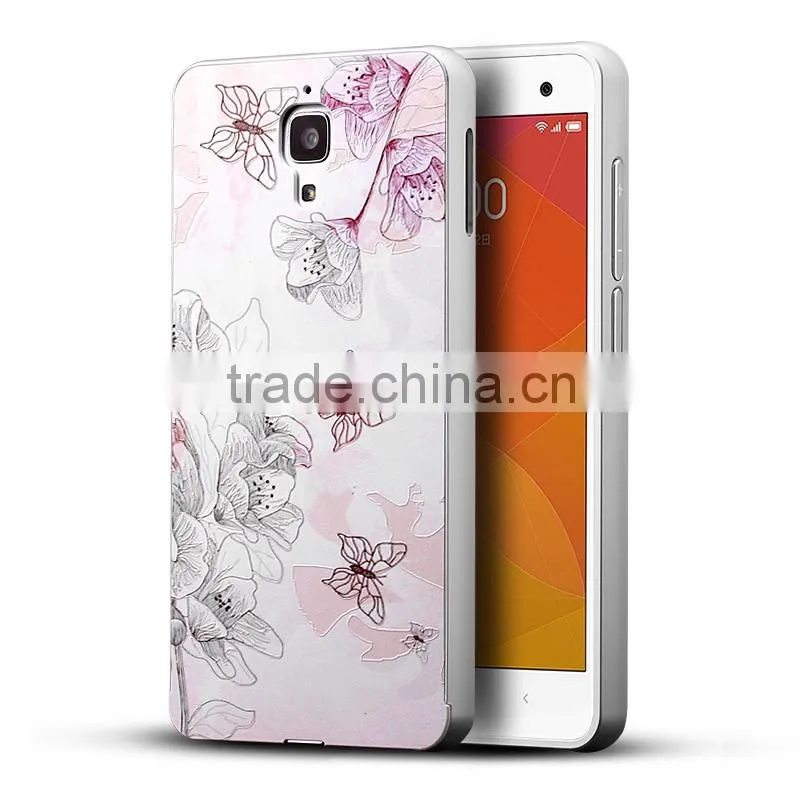 wholesale PC case with metal Frame mobile phone case for xiaomi 4