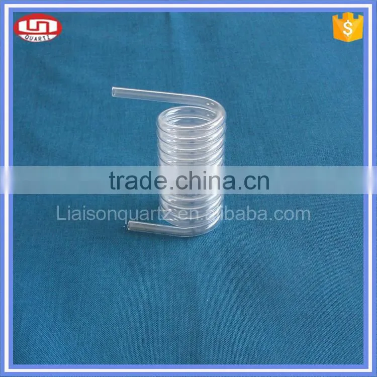 Large diameter clear quartz glass coil tube