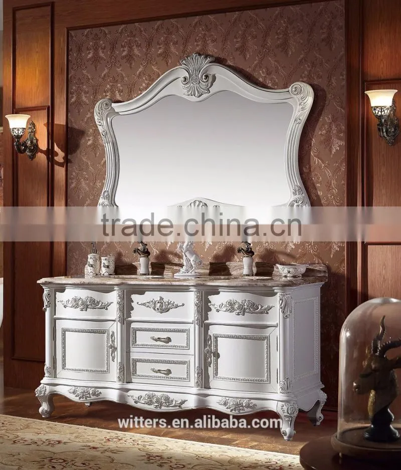 European bathroom single hole facuet mount basin cabinet WTS1616