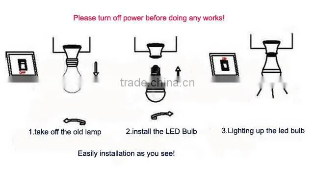 Made in China Power Saving SMD LED Bulb E27 12W