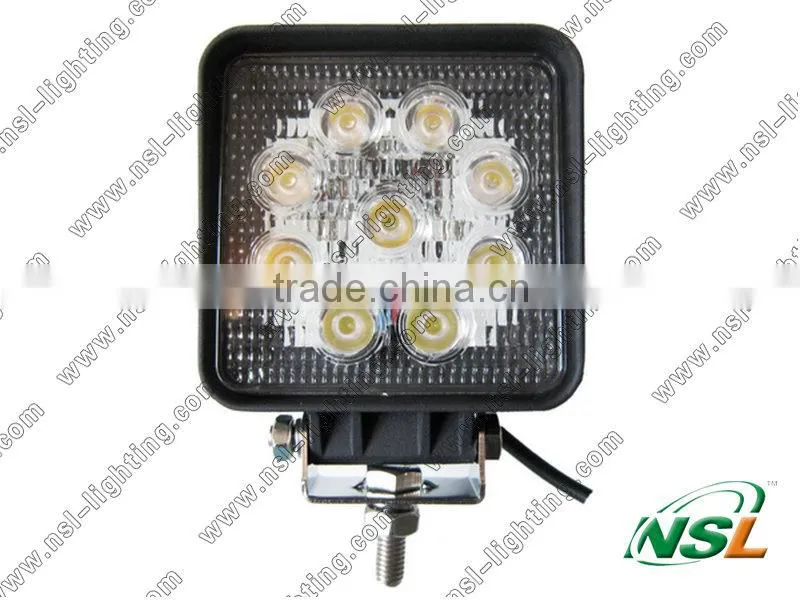 Hot Sale IP67 9*3W Super Bright Auto LED Work Lights 12V LED Work Light Offroad 27W LED Work Light