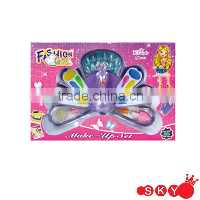 2014 Cosmetic set for kids peacock shape makeup eyeshadow palette