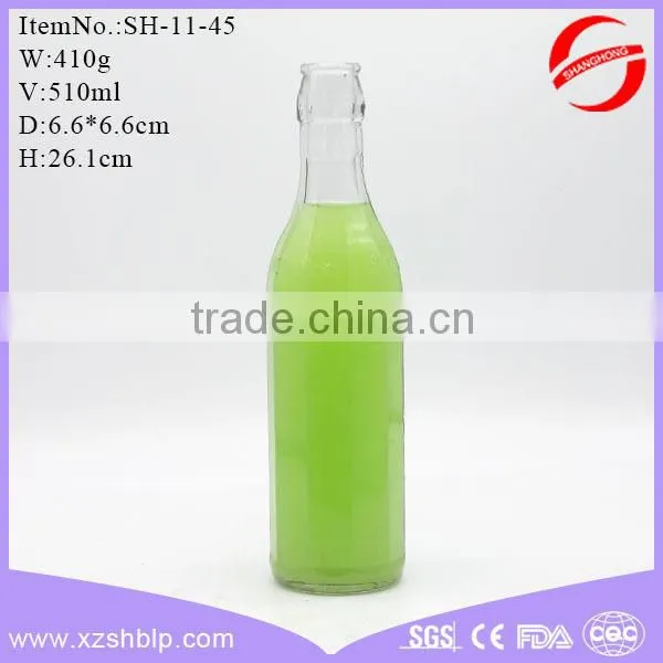 liquid packing glass juice bottle with printing logo wholesale