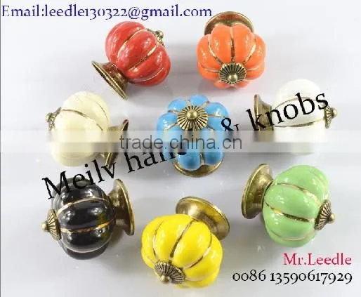 2017 square ceramic and zinc material colorful fancy furniture cabinet knobs