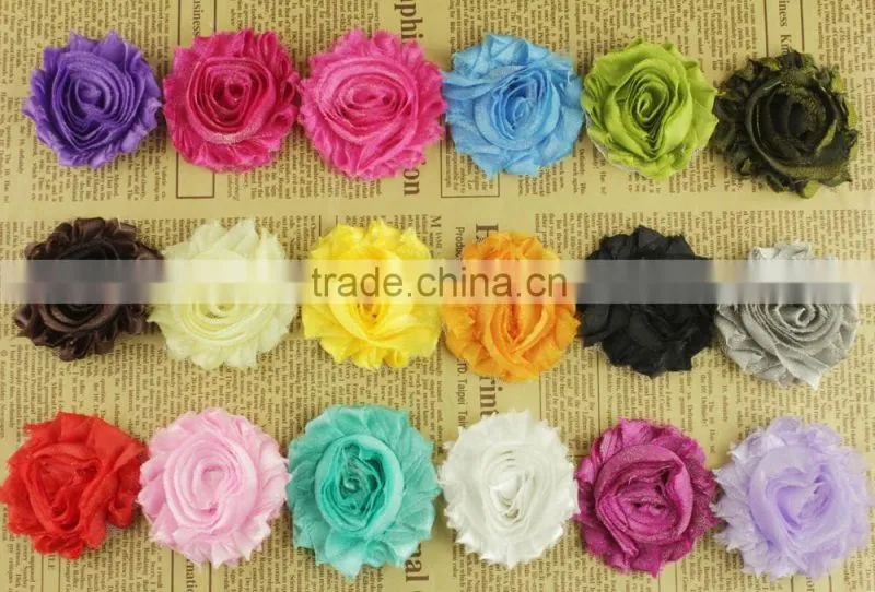 chiffon rosettes frayed shabby flower trim wholesale