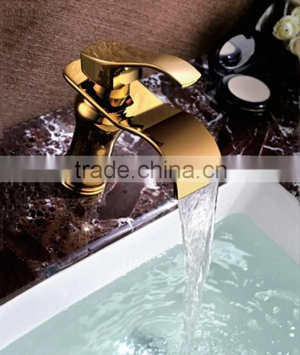 Tall bathroom basin faucet, gold plated basin faucet taps