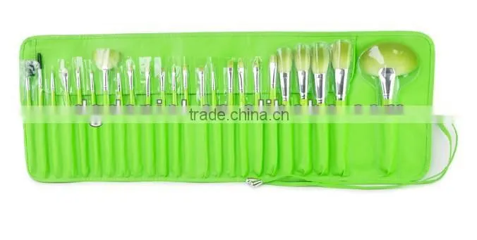 Nice design Orange 24pcs Synthetic makeup brush set,Hair brush with pouch
