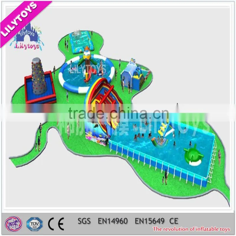 New design inflatable mobile park, Inflatable frame pool park, Inflatable floating water park