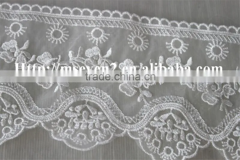 good price 9cm natural tulle polyester lace fabric for sale