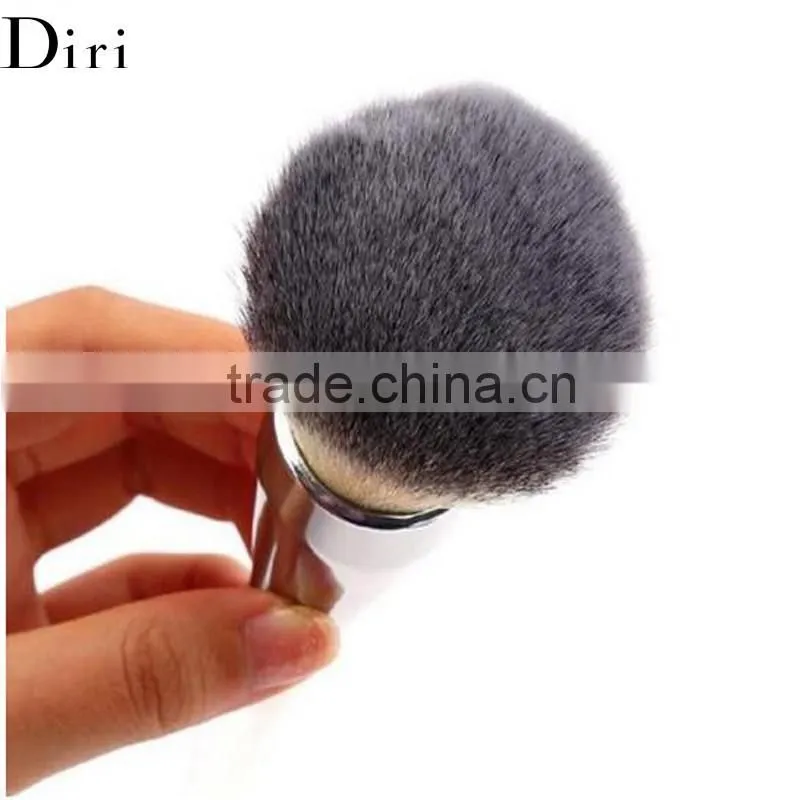 Diri 2colors hair shiny sliver metal handle powder oval brush