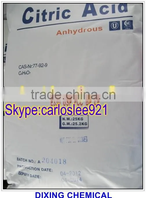 Food Additives Citric Acid Monohydrate / Anhydrous BP98