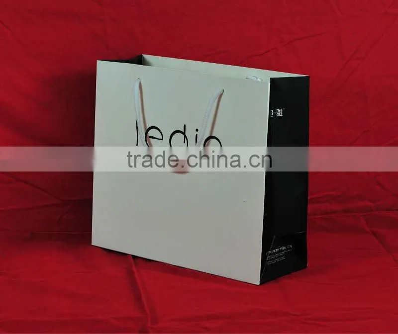 2014 newest eco-friendly coated paper shopping bag for shoes and clothes with matt lamination