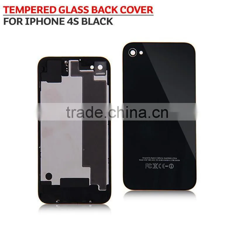 Tempered glass Back cover for iphone 4s replacement back cover housing White