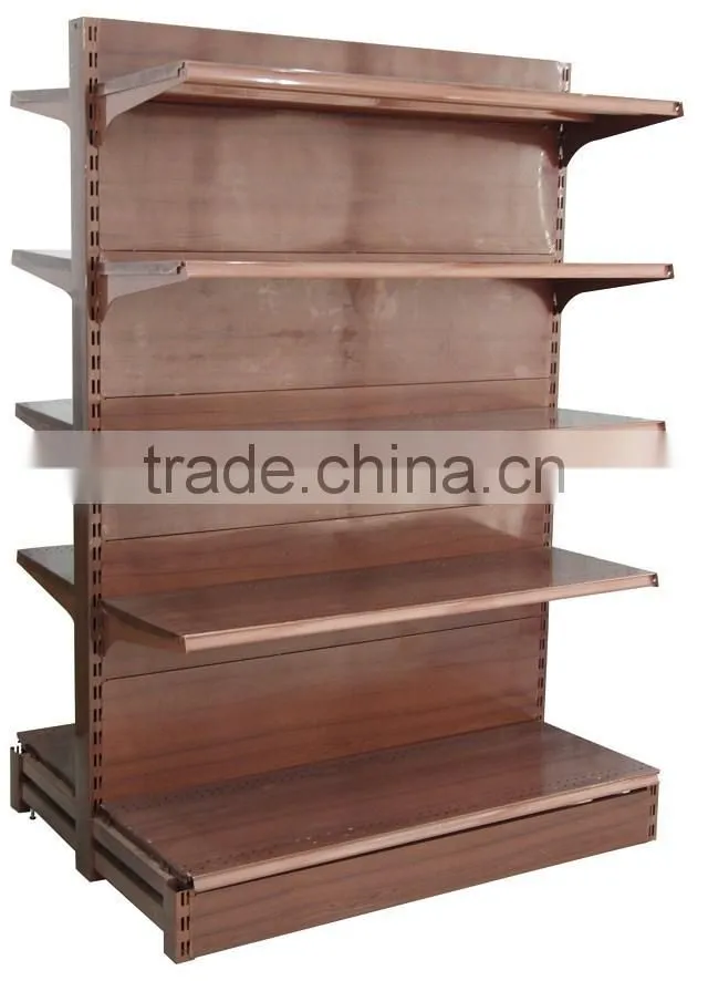 supermarket stand wooden display shelf