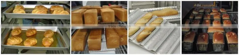 High quality non-stick teflon hamburger aluminum bakery trays 15 grooves loaf bread baking tray