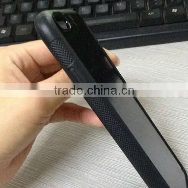 For iphone6 TPU+PC skid resistance microgoove phone case, black tpu edges PC back case for iphone6 6plus