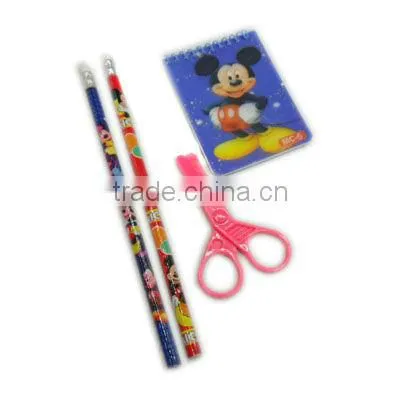 promotional kids stationery set with pencil rubber ruler sharpener