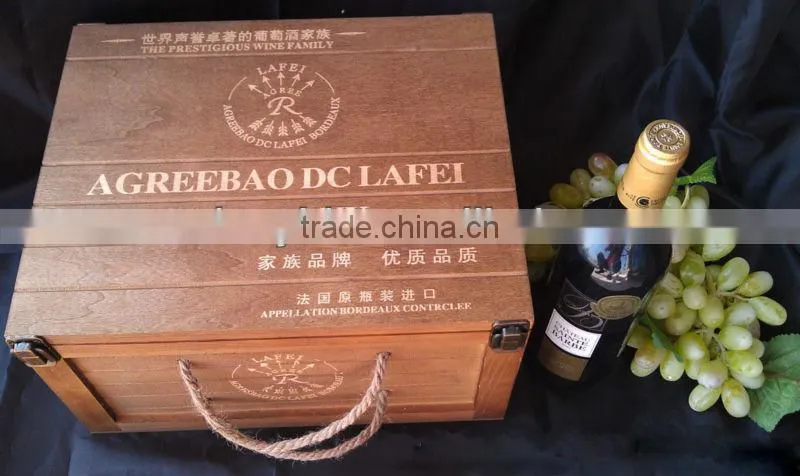 hot sale wooden boxes for two bottles wood wine box