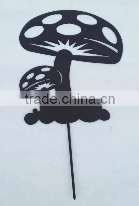 Garden stake with mushroom decoration