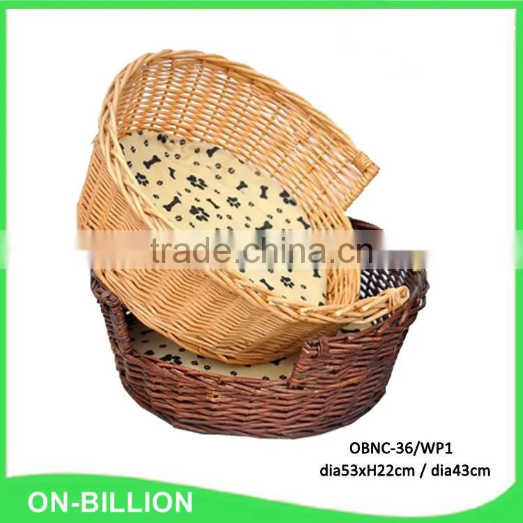 Natural wicker/willow material rattan dog bed