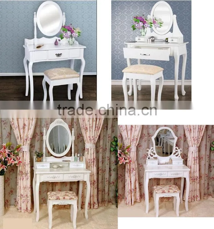 white dressing table stool mirror set bedroom furniture oval dispaly painted