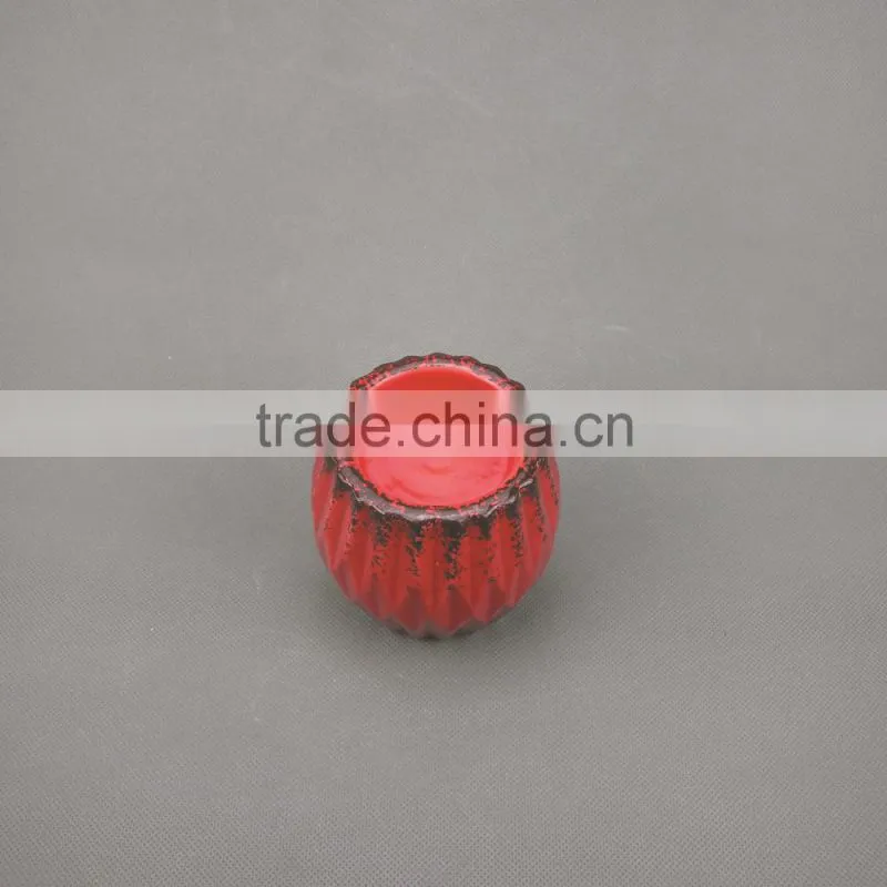Eco-Friendly Elegant Red Ceramic Tealight Candle Holder