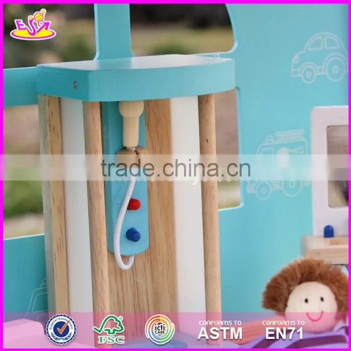 2017 new design pink pretend play toy wooden american girl doll house W06A170-S