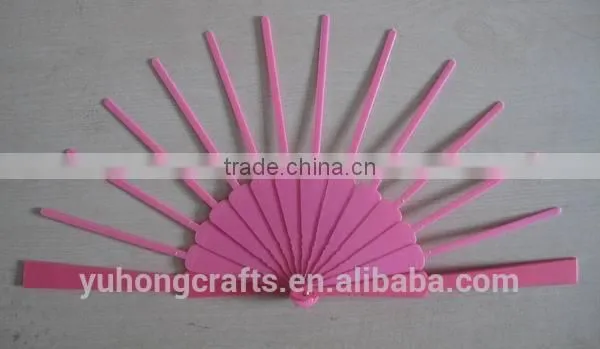 Orange color plastic hand fan frame ribs