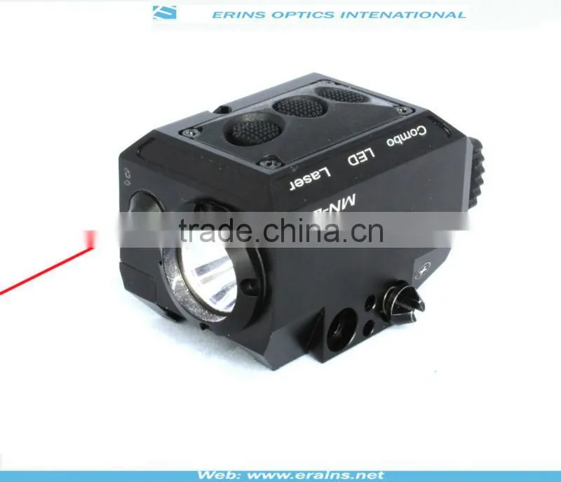 New compact tactical square red laser sight scope and strobe 200 lumen CREE Q5 LED light combo (FDA certified)
