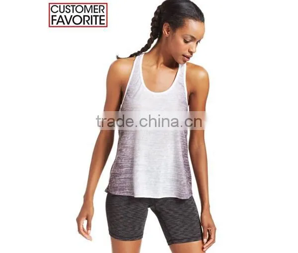 women's polyester dry fit T-Back tank top