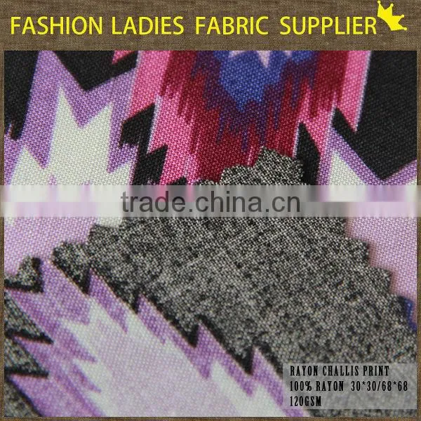 shaoxing cichengtex printed rayon fabric for lady