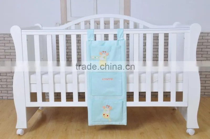 appliqued giraffe 100%cotton baby crib bedding set