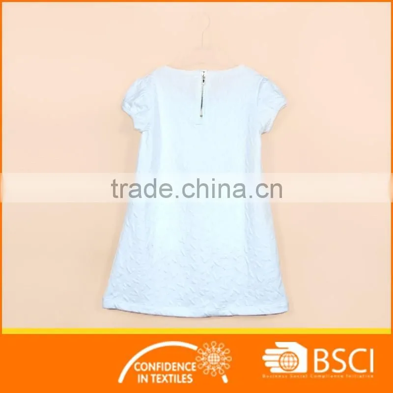 Summer short sleeve fashion girl dress with zipper
