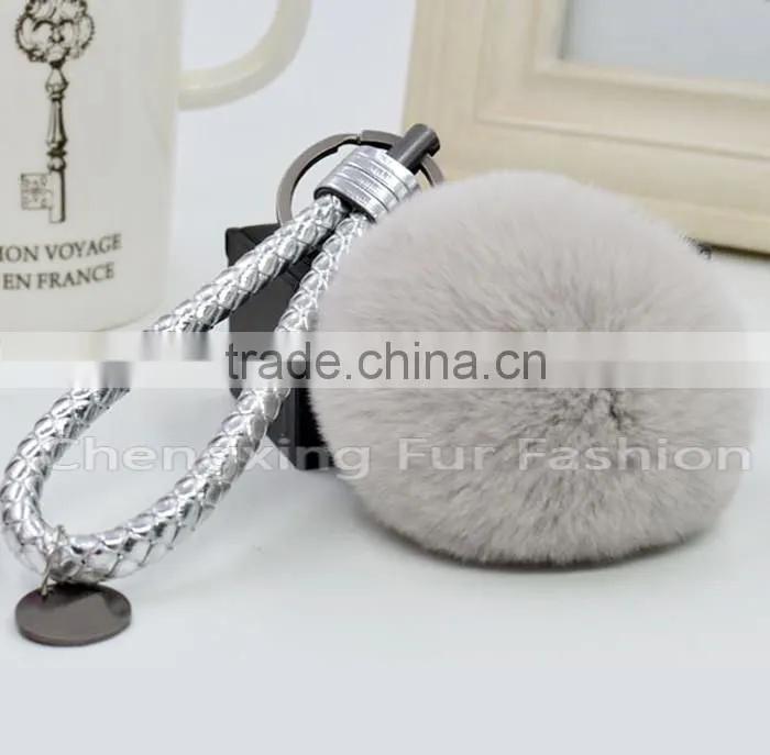CX-R-24 Keychain Genuine Rex Rabbit Fur Mobile Phone Charm