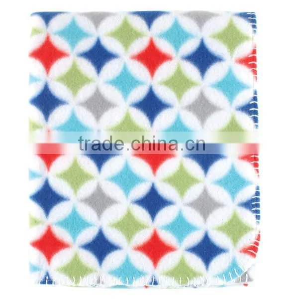 Trade assurance printed custom 100%cotton velour throw baby swaddle blanket