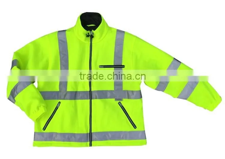 Men yellow high visibility winter coat hi vis EN20471 fleece jacket