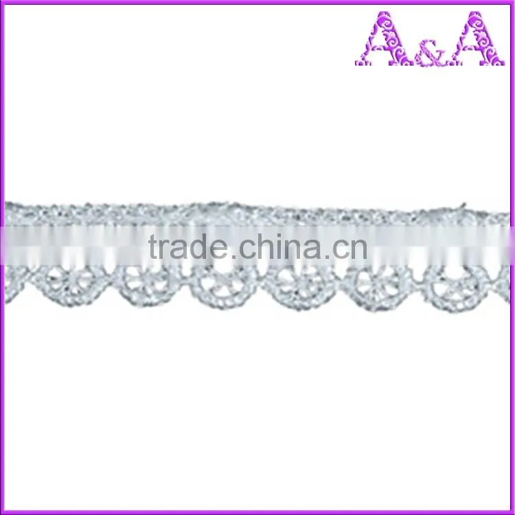 African 100% polyester 3 wide decorative cotton lace trim wholesale