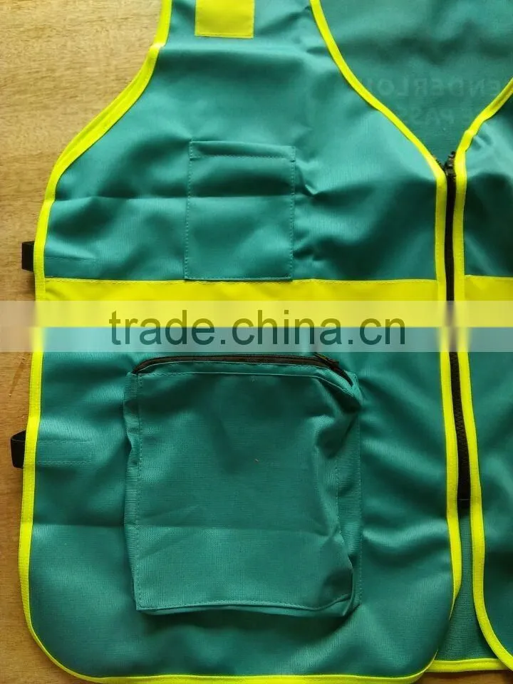 customized cheap 3m blue mesh fabric reflective safety vest