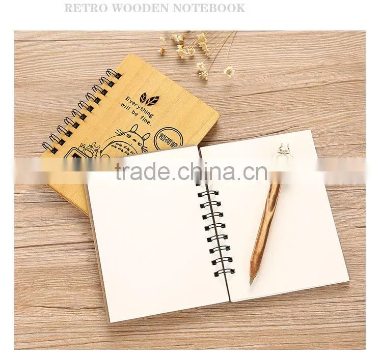 Wholesale cartoon my neighbor Totoro Anime Cute wood cover notebook for students