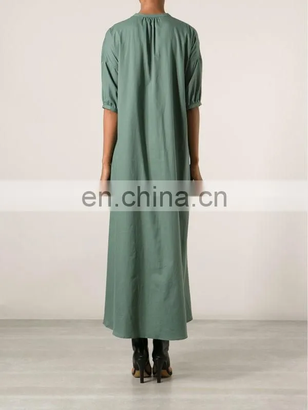 CHEFON Shirt maxi dress with sleeves