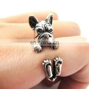Bulldog Ring Puppy Dog Animal Wrap Ring