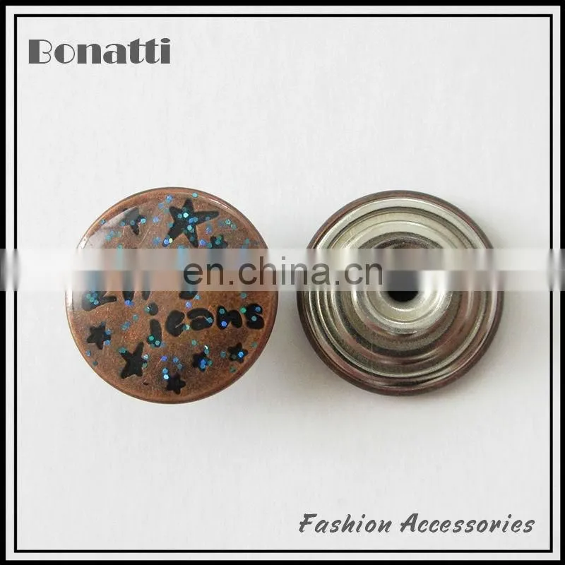 2014 new fashion rhinestone metal buttons for jeans