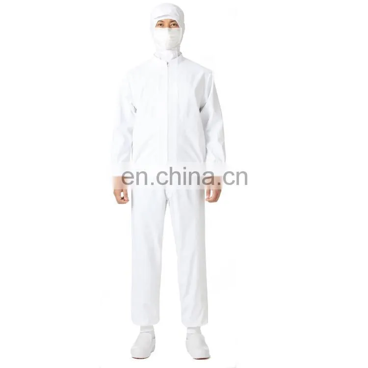 Green 100%Polyester Food Factory Protective Uniform