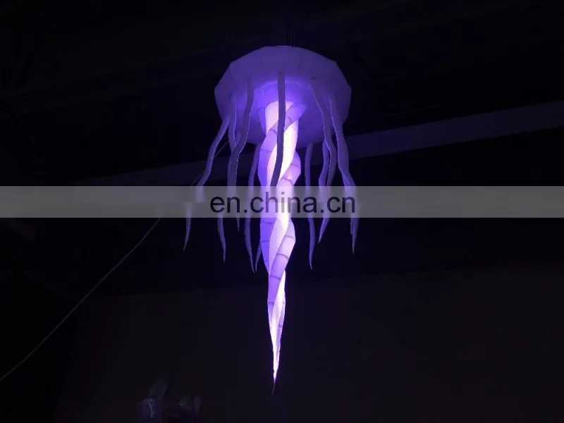 Purple inflatable jellyfish scaleph LED light, decoration for trade show