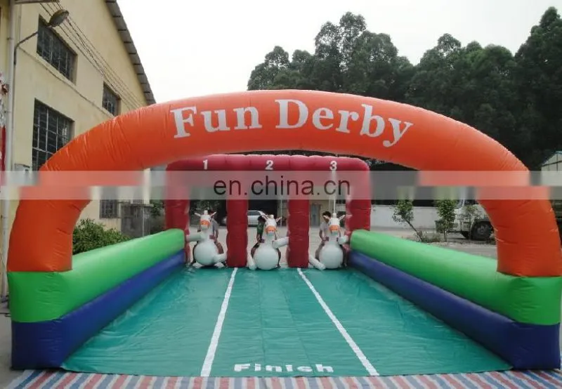 High quality 3 Lane inflatable horse racing,Outdoor sport games inflatable fun derby for kids