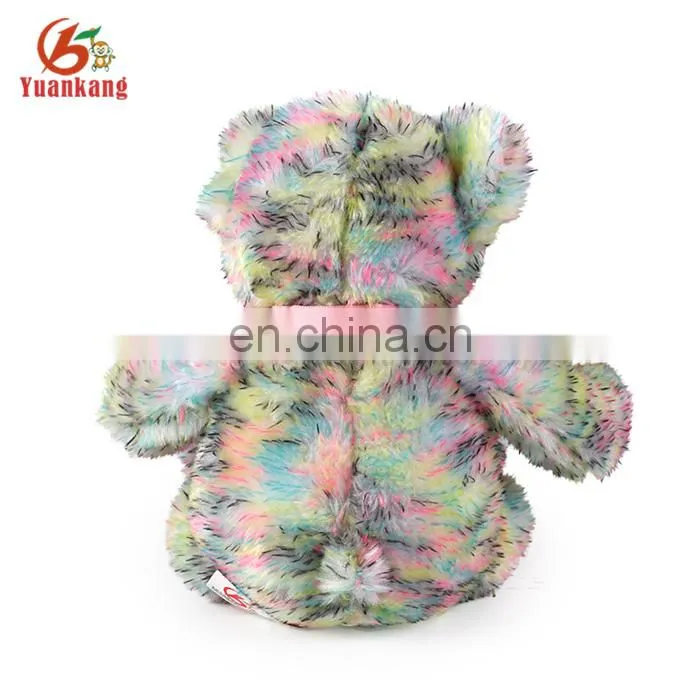 ICTI factory plush colorful teddy bear toy for kids