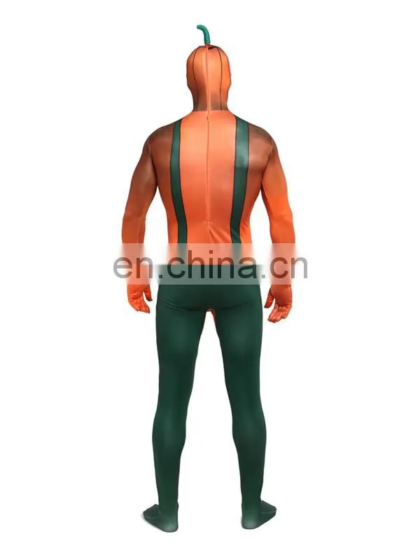Halloween Lycra Spandex Zentai Suits Wrestling Cosplay Costume Superhero Pumpkin S-XXL