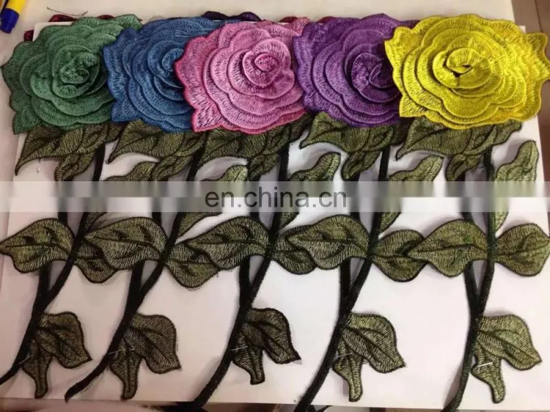 wholesale collars in stock embroidery designs flower neck lace polyester neck design in pair collar lace